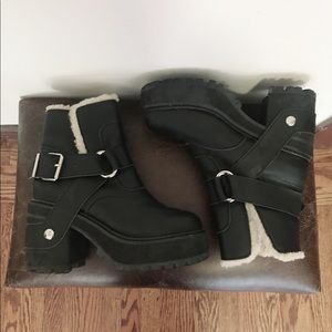 UNIF Black & White Fur Boots